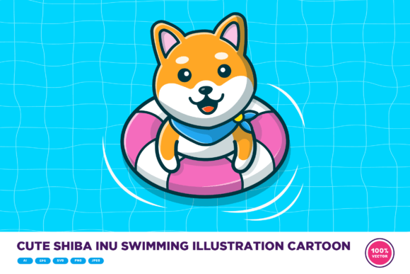 Cute Shiba Inu Swimming Embroidery Review