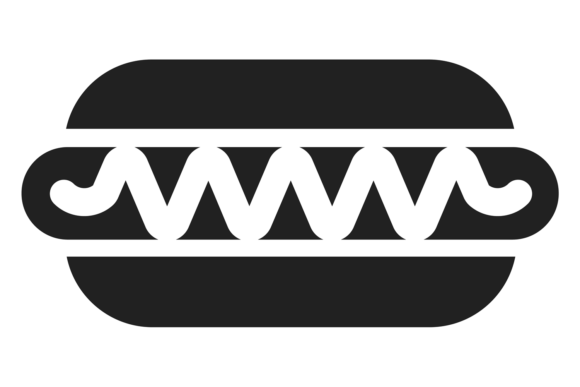 Hot Dog Icon: Fast Food Black Symbol