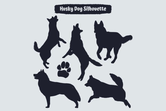 Husky Dog Silhouettes Illustration: A Designer's Review