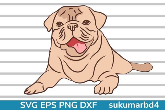 Pug Dog Cartoon Illustration: A Designer's Take on Real Embroidery Use