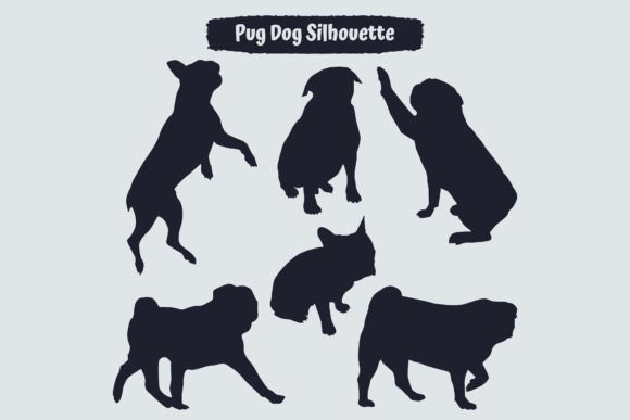 Pug Dog Silhouettes Vector Review
